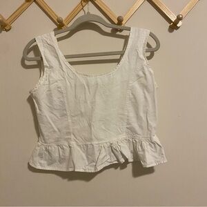 Weathered Blues Vintage Cotton Cropped Blouse size Small